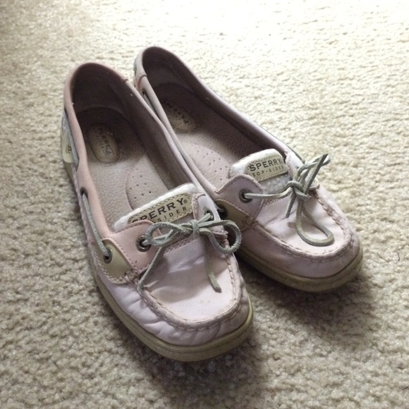 Pink Seersucker Sperry Boat Shoes