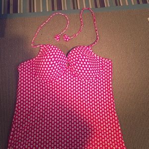 Pink and white Tankini