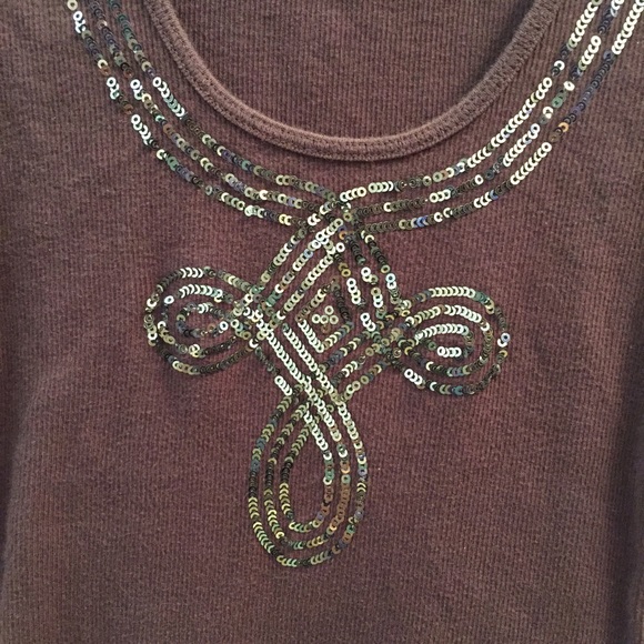 Express Beaded Gray Tank - Picture 2 of 3