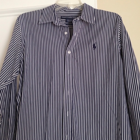 Polo Ralph Lauren Navy and White Button Down