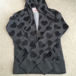 VS PINK heart zip-up hoodie