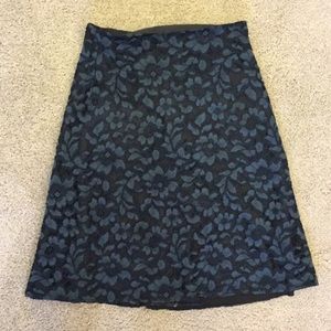 Zara Navy Lace Midi Skirt