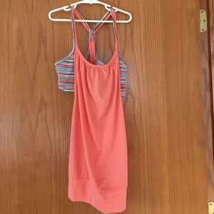 Orange workout tank top