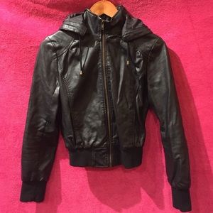 Black leather jacket