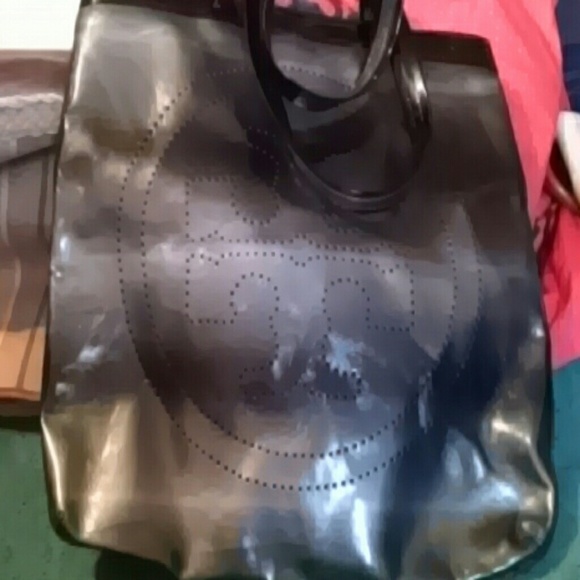 Tory Burch black, patent leather tote - Picture 1 of 4