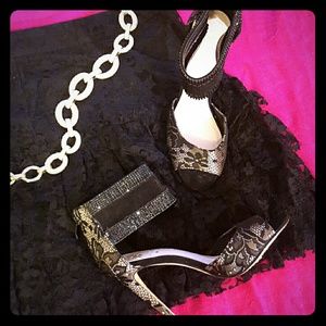 Vince Camuto Lace & Crystal Heels. Size 10