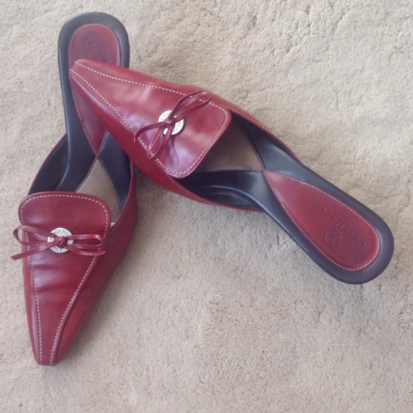 Cole Haan red leather mules - Picture 1 of 1
