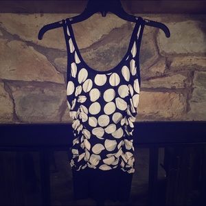 bebe black & white polka dot tank
