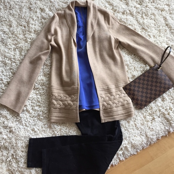 Small, tan Pendleton cardigan