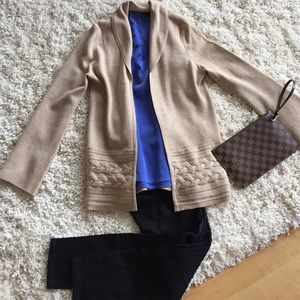 Small, tan Pendleton cardigan