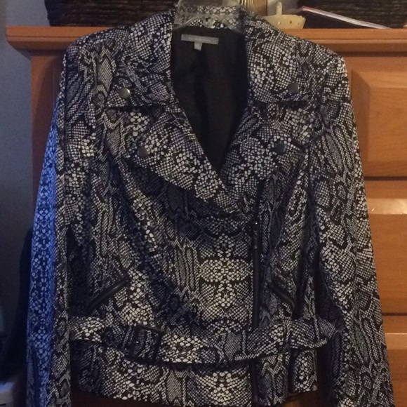 NY Collection Black Snake Skin Blazer