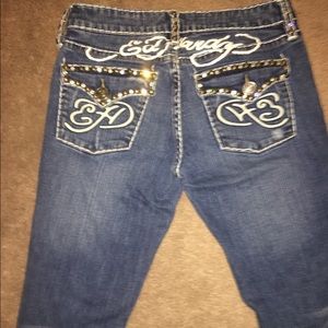 Ed Hardy rhinestone Boot cut jeans