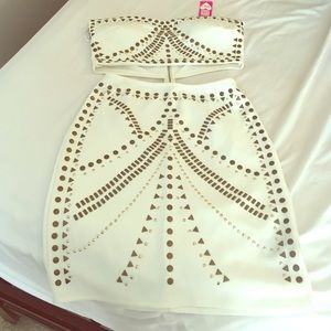 Bebe white studded 2-piece dress!