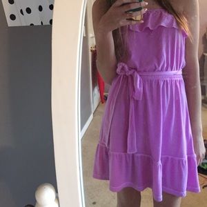 Mini ruffle strapless sundress