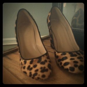 J.Crew pony hair leopard print heels.