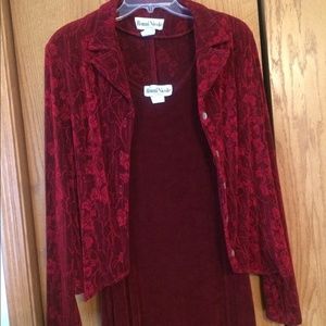 Long red/burgundy dress with jacket!