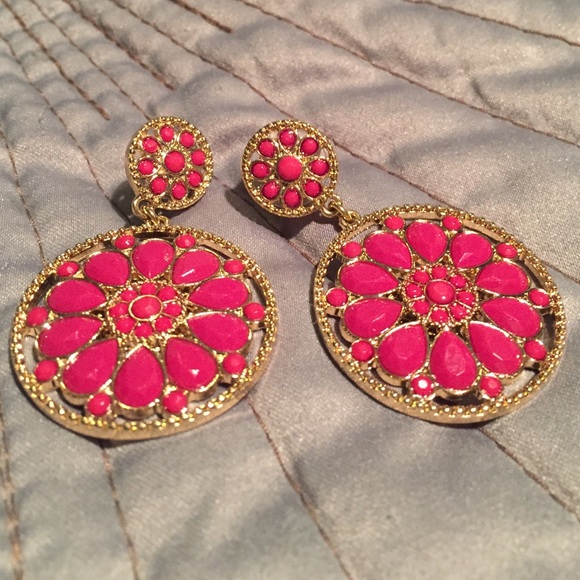 Magenta earrings