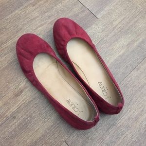 J.Crew maroon suede flats ❤️