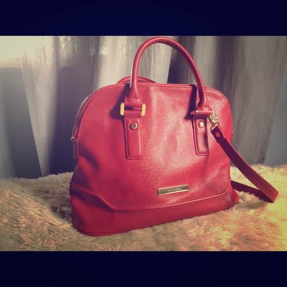 Ivanka Trump red leather satchel