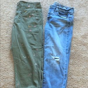 Two pairs of American eagle boyfriend jeans