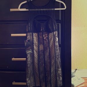 Black & Tan Lace Bebe Dress