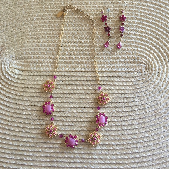 NWOT Robert Rose Pink Necklace/Earrings