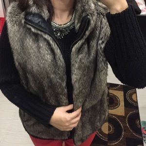 Faux Fur Vest Banana Republic