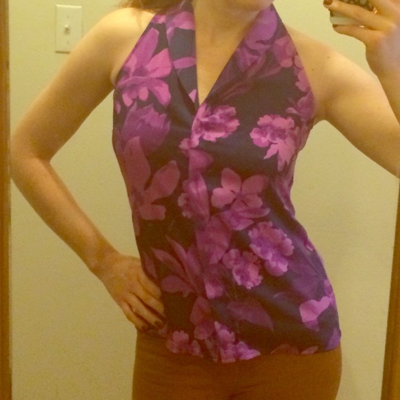 Banana Republic Orchid and Navy Blouse - Picture 1 of 4