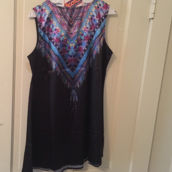 Colorful fun out on the town dress - Picture 2 of 2