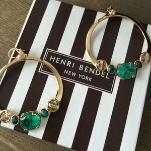 Henri Bendel Jeweled Hoop Earrings