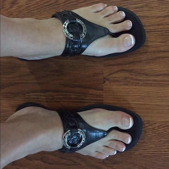 Beautiful whitemt  black sandals