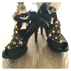 Sparkly black heels Sam Edelman rhinestone 7