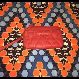 EEEUC Tango Red Quilted Leather Sophie Wristlet