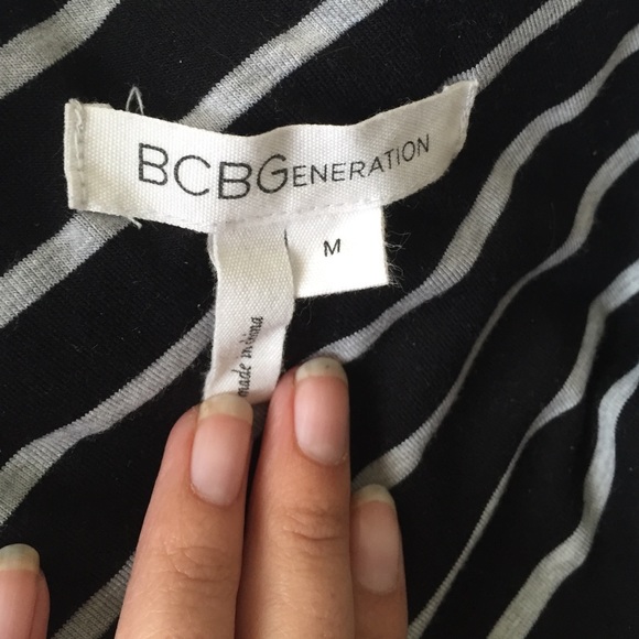 BCBG black and white stripe body con dress - Picture 3 of 3