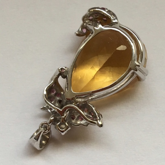 NWOT 9.213 14K Citrine diamond pendant - Picture 4 of 4