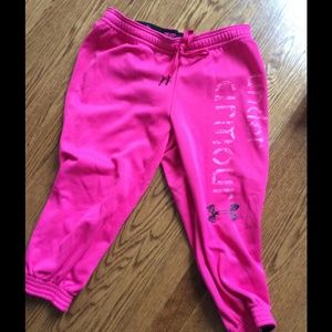 Hot Pink Cropped Under Armour Sweatpants