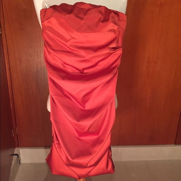 Orange silk dress