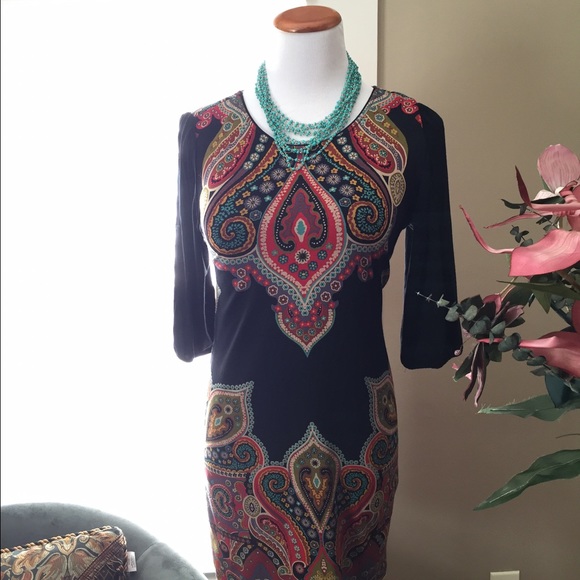 Paisley 3/4 sleeved dress