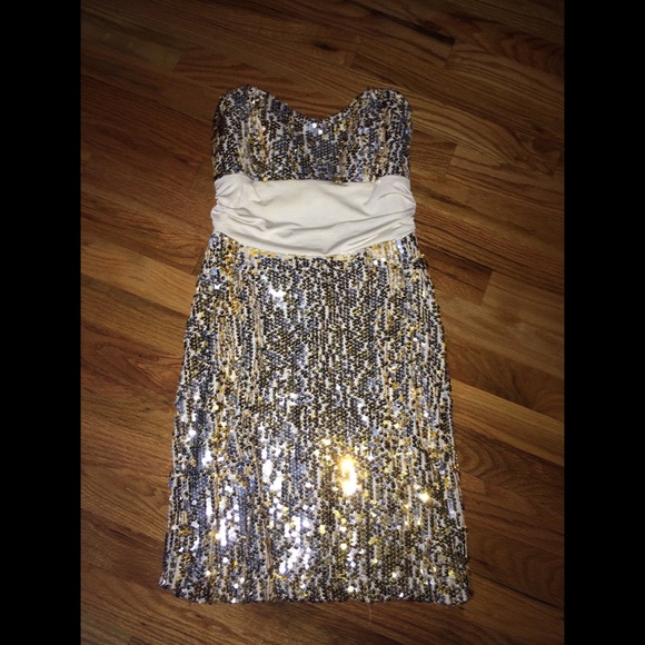 Silver and gold cocktail dress