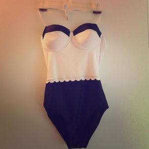 Black and White Cupshe One Piece Bathing Suit