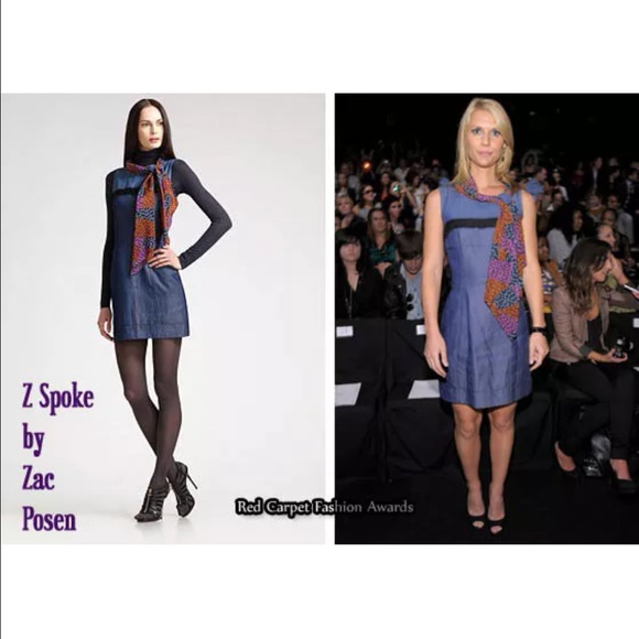 $385 Zac Posen Denim Suiting Dress Celebrity