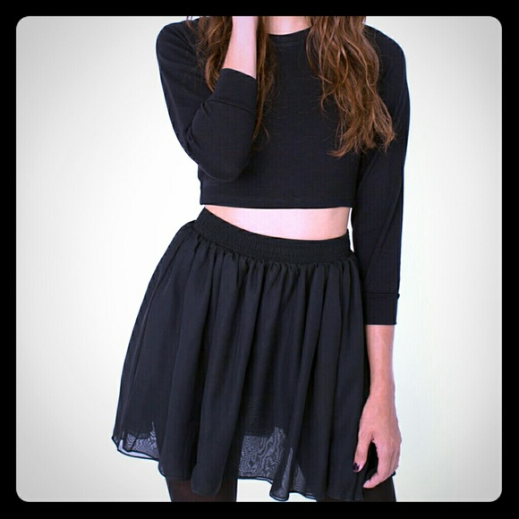 American apparel black chiffon skirt