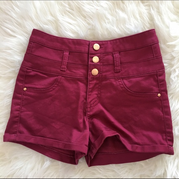 Maroon Charlotte Russe high waisted shorts