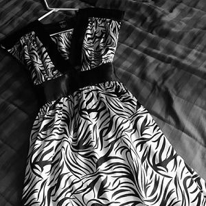 Black and white zebra print dress