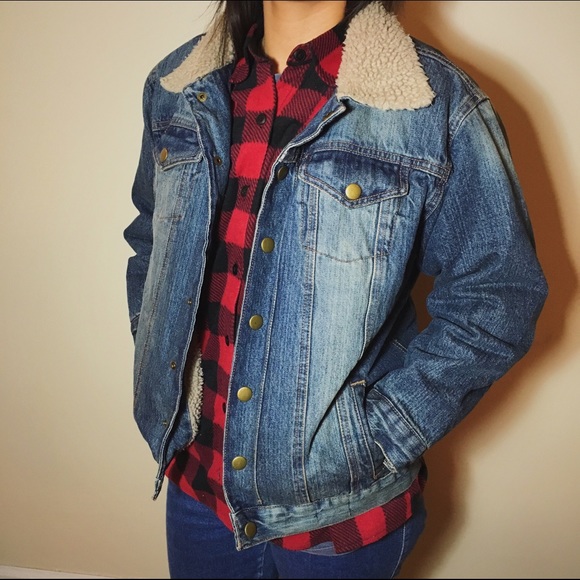 Ruff Hewn Sherpa lined denim jacket