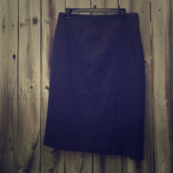 Classic gray wool pencil skirt