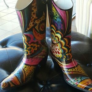 Super cute rain cowboy boots