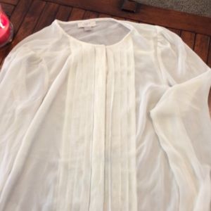 Loft sheer cream shirt