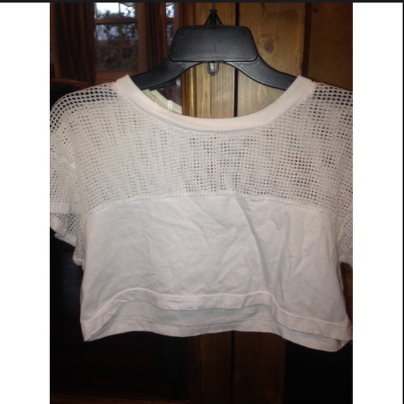 American Apparel White Mesh Crop Top.