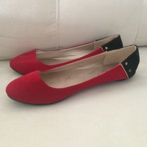 Red and black flats